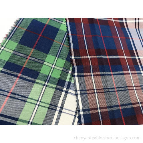 T/C(48%Cotton52%Polyester)Twill Yarn-dyed Plaid Fabric